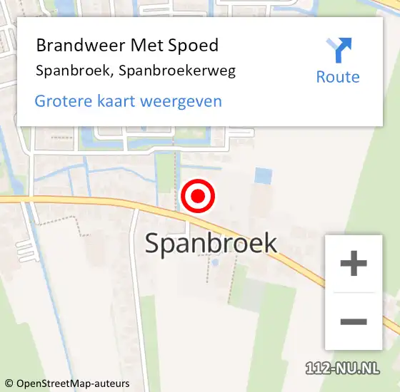 Locatie op kaart van de 112 melding: Brandweer Met Spoed Naar Spanbroek, Spanbroekerweg op 13 juni 2023 14:29