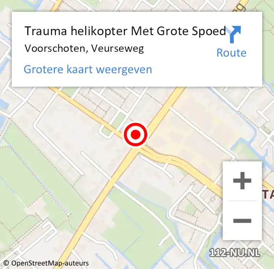 Locatie op kaart van de 112 melding: Trauma helikopter Met Grote Spoed Naar Voorschoten, Veurseweg op 13 juni 2023 14:30