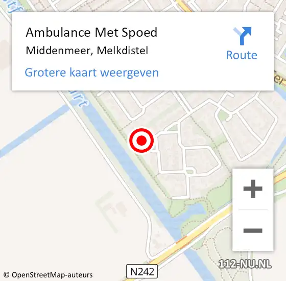 Locatie op kaart van de 112 melding: Ambulance Met Spoed Naar Middenmeer, Melkdistel op 13 juni 2023 14:30