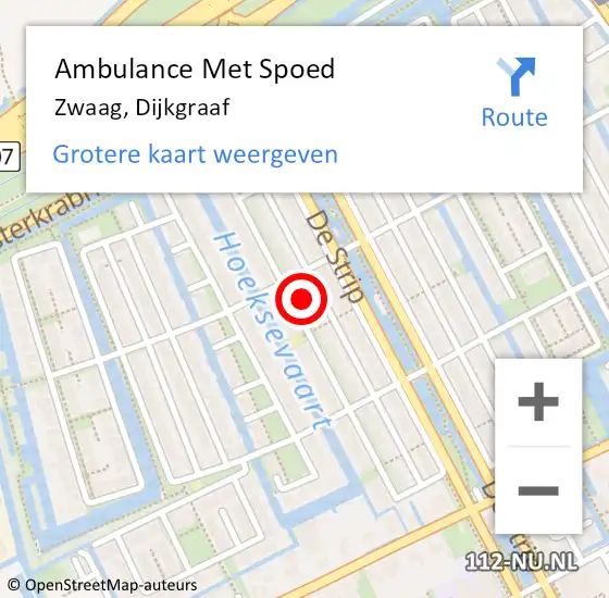 Locatie op kaart van de 112 melding: Ambulance Met Spoed Naar Zwaag, Dijkgraaf op 13 juni 2023 14:48