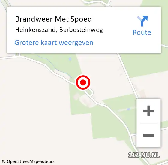 Locatie op kaart van de 112 melding: Brandweer Met Spoed Naar Heinkenszand, Barbesteinweg op 13 juni 2023 15:22