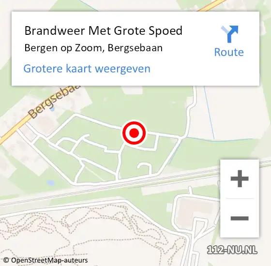 Locatie op kaart van de 112 melding: Brandweer Met Grote Spoed Naar Bergen op Zoom, Bergsebaan op 13 juni 2023 15:24