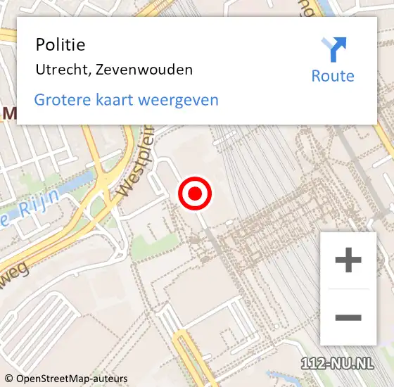 Locatie op kaart van de 112 melding: Politie Utrecht, Noorderstraat op 28 augustus 2014 20:01