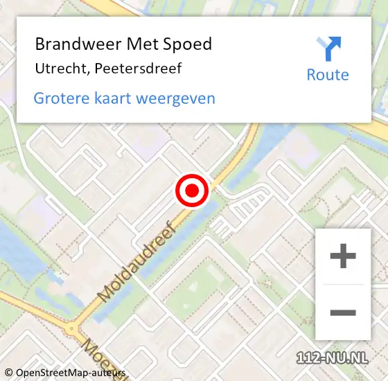 Locatie op kaart van de 112 melding: Brandweer Met Spoed Naar Utrecht, Peetersdreef op 13 juni 2023 16:15