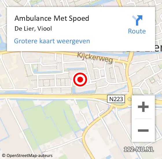 Locatie op kaart van de 112 melding: Ambulance Met Spoed Naar De Lier, Viool op 13 juni 2023 16:55