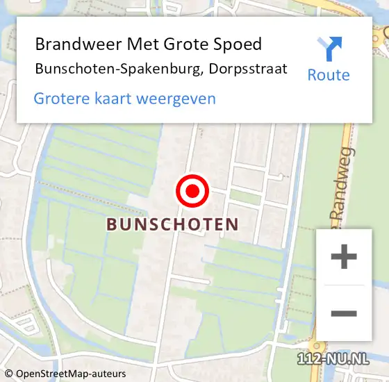 Locatie op kaart van de 112 melding: Brandweer Met Grote Spoed Naar Bunschoten-Spakenburg, Dorpsstraat op 13 juni 2023 17:22
