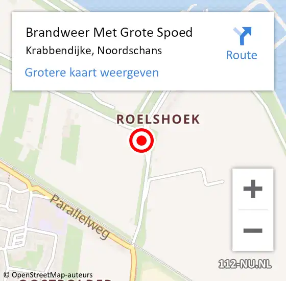 Locatie op kaart van de 112 melding: Brandweer Met Grote Spoed Naar Krabbendijke, Noordschans op 13 juni 2023 17:50