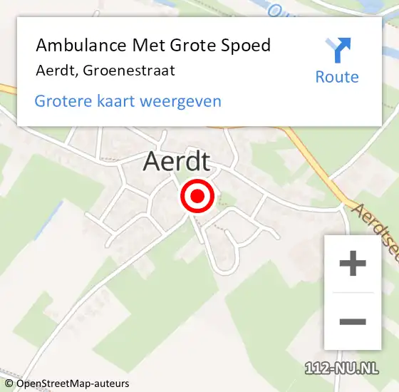 Locatie op kaart van de 112 melding: Ambulance Met Grote Spoed Naar Aerdt, Groenestraat op 28 augustus 2014 20:27