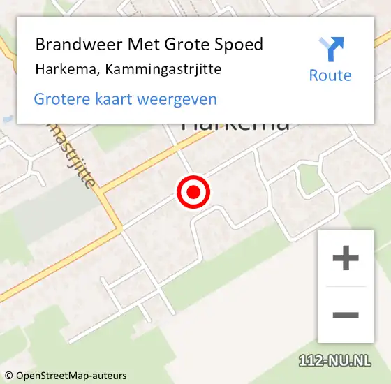 Locatie op kaart van de 112 melding: Brandweer Met Grote Spoed Naar Harkema, Kammingastrjitte op 13 juni 2023 18:27