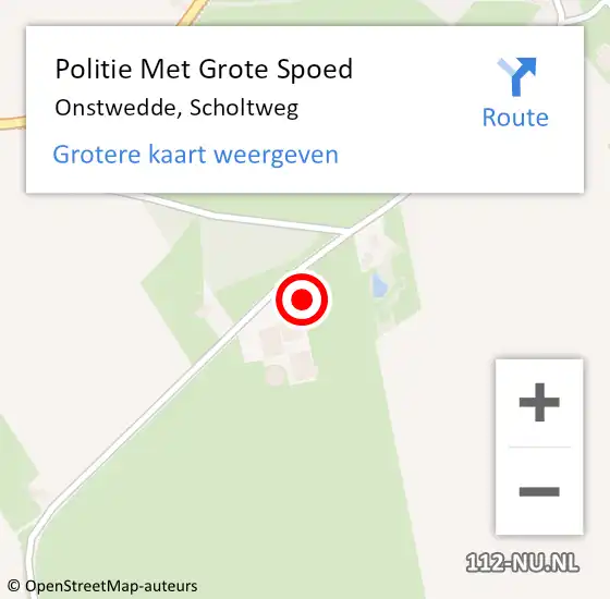 Locatie op kaart van de 112 melding: Politie Met Grote Spoed Naar Onstwedde, Scholtweg op 13 juni 2023 19:01