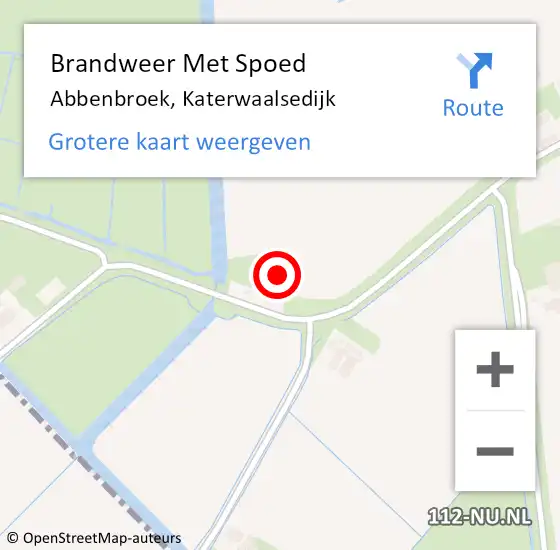 Locatie op kaart van de 112 melding: Brandweer Met Spoed Naar Abbenbroek, Katerwaalsedijk op 28 augustus 2014 20:31