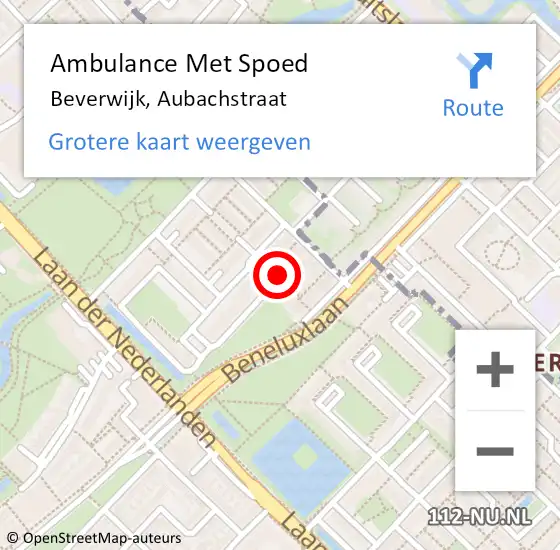 Locatie op kaart van de 112 melding: Ambulance Met Spoed Naar Beverwijk, Aubachstraat op 13 juni 2023 20:29
