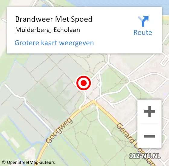 Locatie op kaart van de 112 melding: Brandweer Met Spoed Naar Muiderberg, Echolaan op 13 juni 2023 21:44