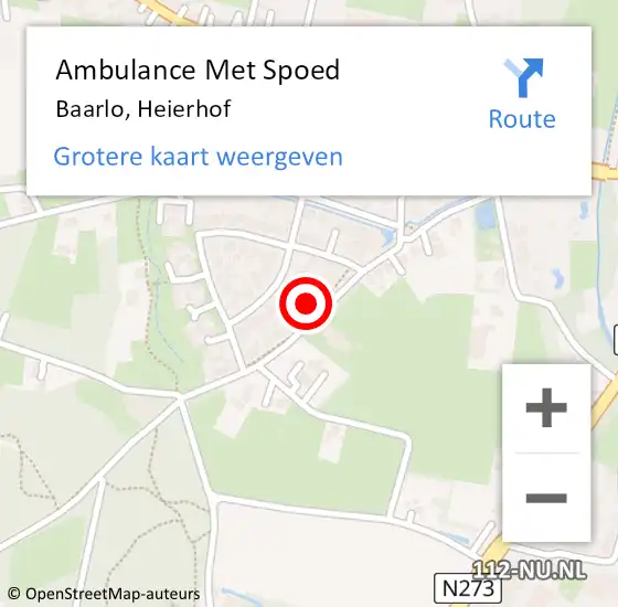 Locatie op kaart van de 112 melding: Ambulance Met Spoed Naar Baarlo, Heierhof op 28 augustus 2014 20:48