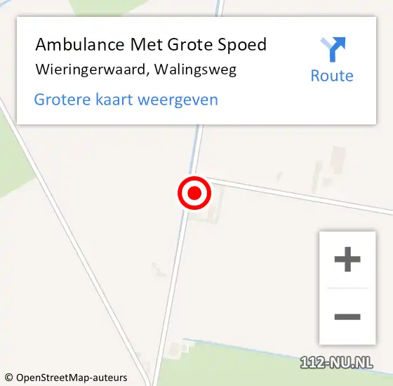 Locatie op kaart van de 112 melding: Ambulance Met Grote Spoed Naar Wieringerwaard, Walingsweg op 13 juni 2023 22:07