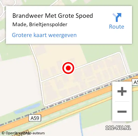 Locatie op kaart van de 112 melding: Brandweer Met Grote Spoed Naar Made, Brieltjenspolder op 13 juni 2023 23:08