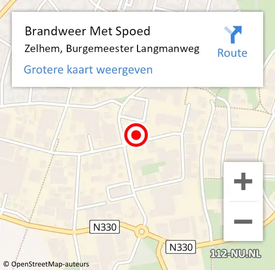 Locatie op kaart van de 112 melding: Brandweer Met Spoed Naar Zelhem, Burgemeester Langmanweg op 28 augustus 2014 21:03