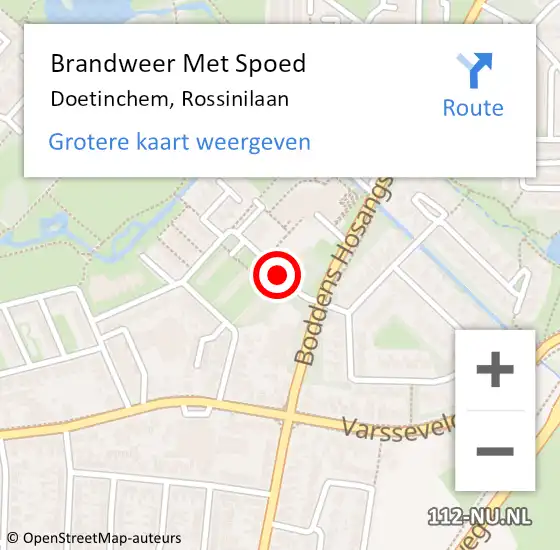 Locatie op kaart van de 112 melding: Brandweer Met Spoed Naar Doetinchem, Rossinilaan op 28 augustus 2014 21:11