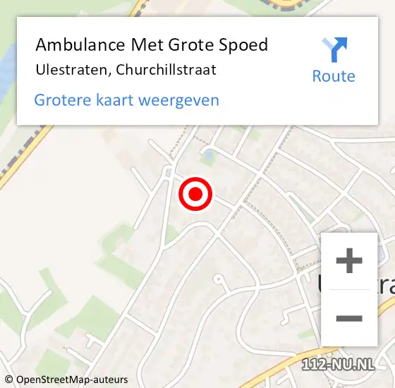 Locatie op kaart van de 112 melding: Ambulance Met Grote Spoed Naar Ulestraten, Churchillstraat op 28 augustus 2014 21:13