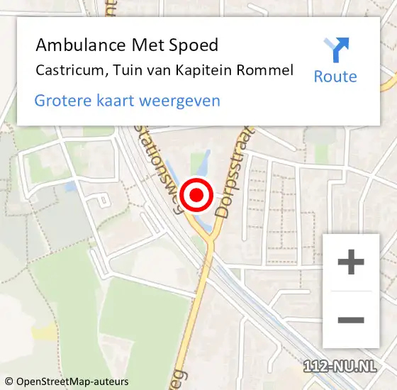 Locatie op kaart van de 112 melding: Ambulance Met Spoed Naar Castricum, Tuin van Kapitein Rommel op 14 juni 2023 03:15