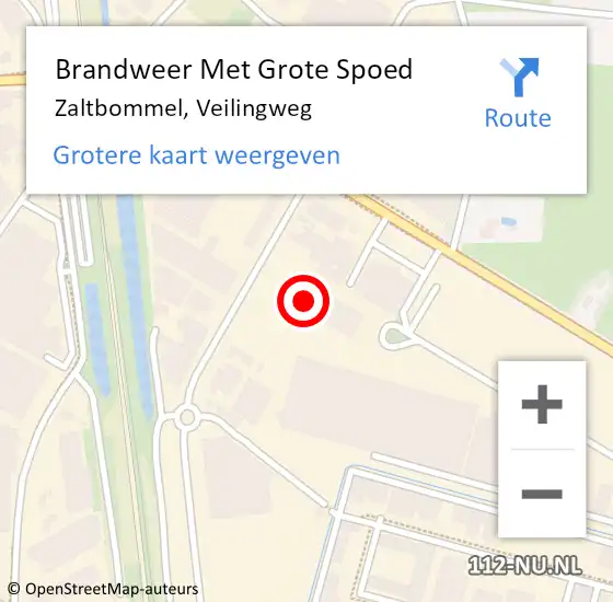 Locatie op kaart van de 112 melding: Brandweer Met Grote Spoed Naar Zaltbommel, Veilingweg op 14 juni 2023 05:16