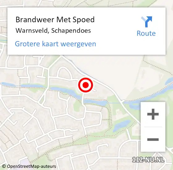 Locatie op kaart van de 112 melding: Brandweer Met Spoed Naar Warnsveld, Schapendoes op 14 juni 2023 05:38