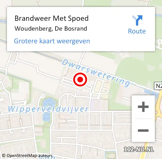 Locatie op kaart van de 112 melding: Brandweer Met Spoed Naar Woudenberg, De Bosrand op 14 juni 2023 07:53