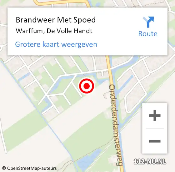 Locatie op kaart van de 112 melding: Brandweer Met Spoed Naar Warffum, De Volle Handt op 14 juni 2023 08:48