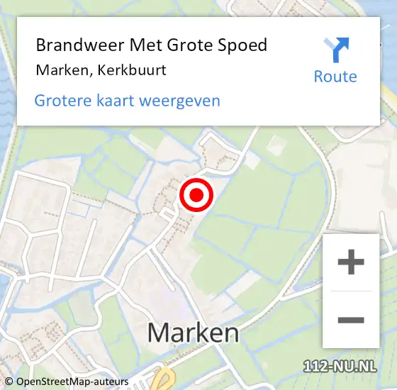 Locatie op kaart van de 112 melding: Brandweer Met Grote Spoed Naar Marken, Kerkbuurt op 14 juni 2023 09:12