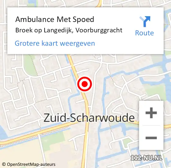 Locatie op kaart van de 112 melding: Ambulance Met Spoed Naar Broek op Langedijk, Voorburggracht op 14 juni 2023 09:16
