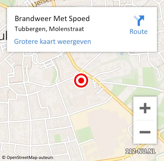 Locatie op kaart van de 112 melding: Brandweer Met Spoed Naar Tubbergen, Molenstraat op 14 juni 2023 09:22