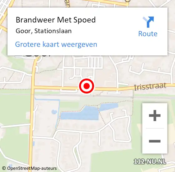 Locatie op kaart van de 112 melding: Brandweer Met Spoed Naar Goor, Stationslaan op 14 juni 2023 11:18