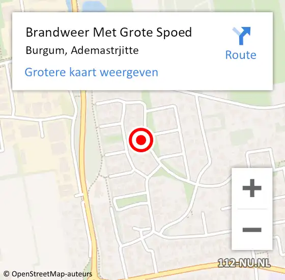 Locatie op kaart van de 112 melding: Brandweer Met Grote Spoed Naar Burgum, Ademastrjitte op 14 juni 2023 11:33