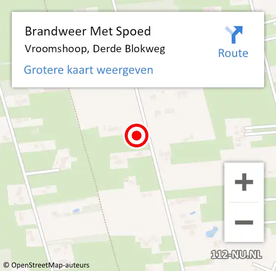 Locatie op kaart van de 112 melding: Brandweer Met Spoed Naar Vroomshoop, Derde Blokweg op 14 juni 2023 12:16