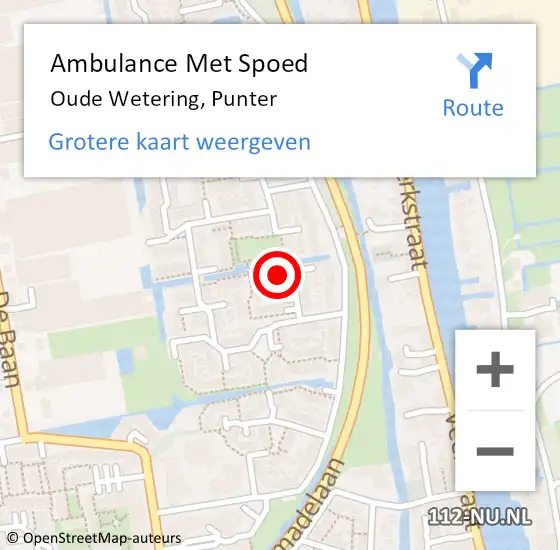 Locatie op kaart van de 112 melding: Ambulance Met Spoed Naar Oude Wetering, Punter op 14 juni 2023 12:16