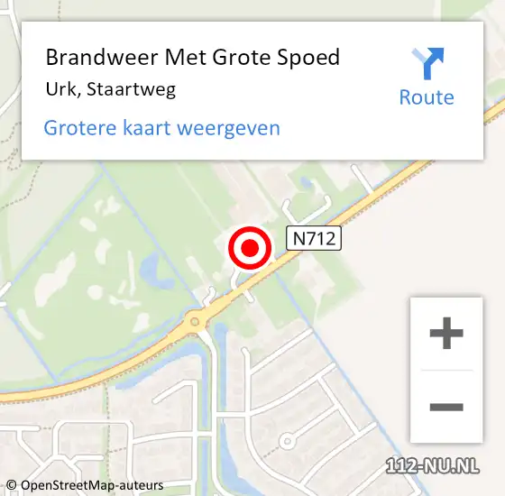 Locatie op kaart van de 112 melding: Brandweer Met Grote Spoed Naar Urk, Staartweg op 14 juni 2023 12:47