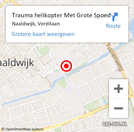 Locatie op kaart van de 112 melding: Trauma helikopter Met Grote Spoed Naar Naaldwijk, Verdilaan op 14 juni 2023 13:45
