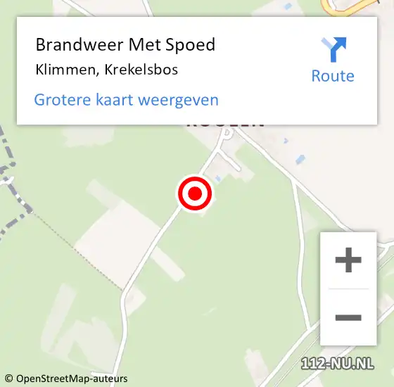 Locatie op kaart van de 112 melding: Brandweer Met Spoed Naar Klimmen, Krekelsbos op 14 juni 2023 14:15