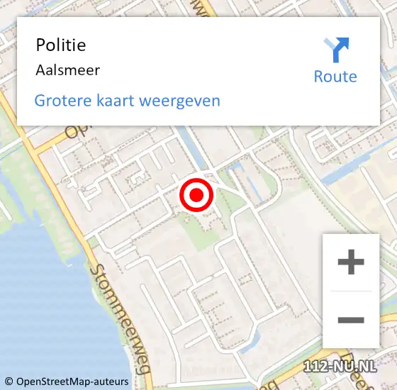 Locatie op kaart van de 112 melding: Politie Aalsmeer op 14 juni 2023 14:19