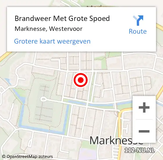 Locatie op kaart van de 112 melding: Brandweer Met Grote Spoed Naar Marknesse, Westervoor op 14 juni 2023 14:55