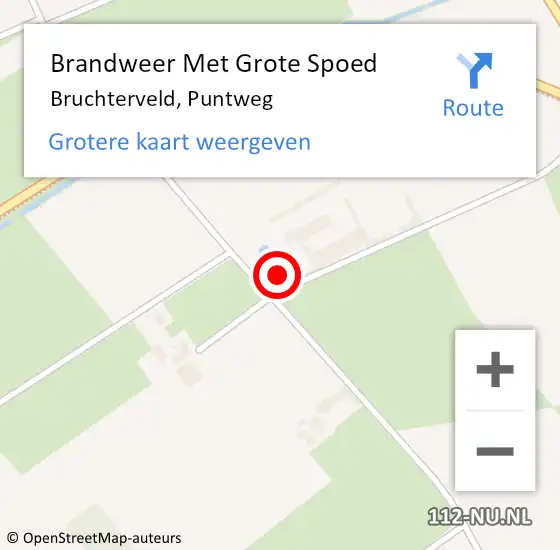 Locatie op kaart van de 112 melding: Brandweer Met Grote Spoed Naar Bruchterveld, Puntweg op 14 juni 2023 15:01