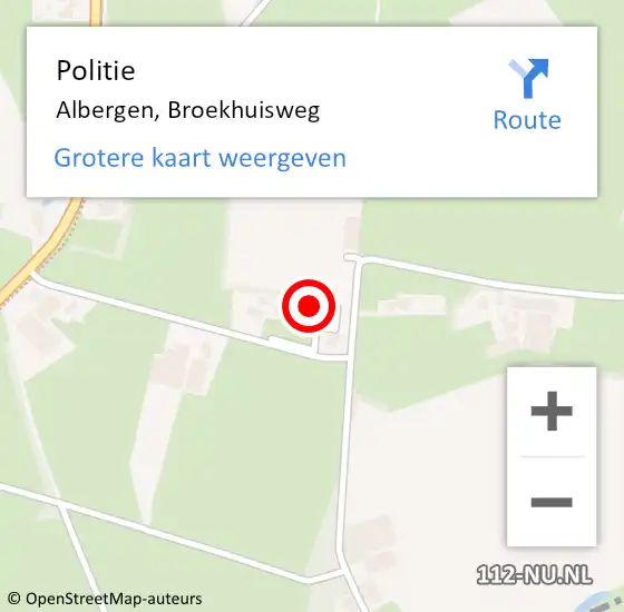 Locatie op kaart van de 112 melding: Politie Albergen, Broekhuisweg op 14 juni 2023 15:19