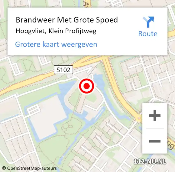 Locatie op kaart van de 112 melding: Brandweer Met Grote Spoed Naar Hoogvliet, Klein Profijtweg op 14 juni 2023 15:21