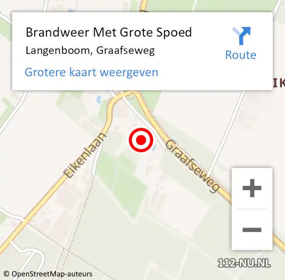 Locatie op kaart van de 112 melding: Brandweer Met Grote Spoed Naar Langenboom, Graafseweg op 14 juni 2023 16:06