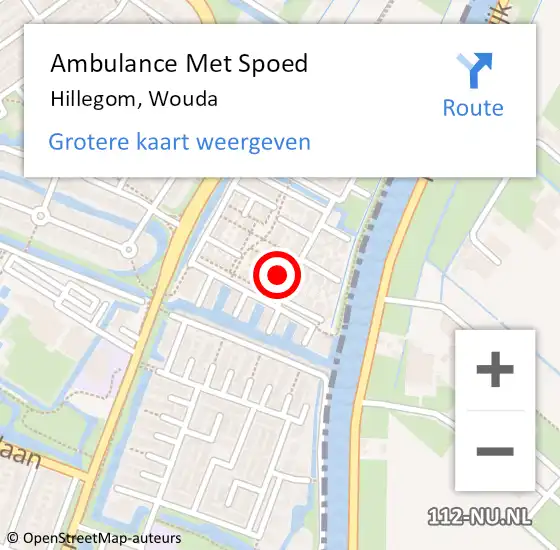 Locatie op kaart van de 112 melding: Ambulance Met Spoed Naar Hillegom, Wouda op 14 juni 2023 16:33