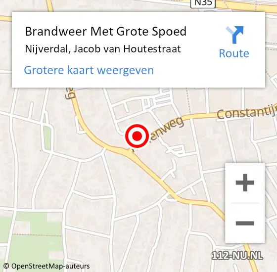 Locatie op kaart van de 112 melding: Brandweer Met Grote Spoed Naar Nijverdal, Jacob van Houtestraat op 14 juni 2023 16:53