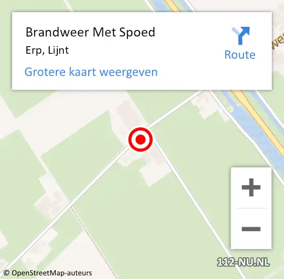 Locatie op kaart van de 112 melding: Brandweer Met Spoed Naar Erp, Lijnt op 14 juni 2023 16:54