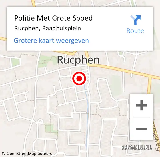 Locatie op kaart van de 112 melding: Politie Met Grote Spoed Naar Rucphen, Raadhuisplein op 14 juni 2023 17:26