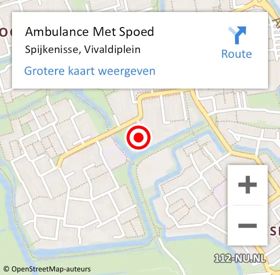 Locatie op kaart van de 112 melding: Ambulance Met Spoed Naar Spijkenisse, Vivaldiplein op 14 juni 2023 17:43
