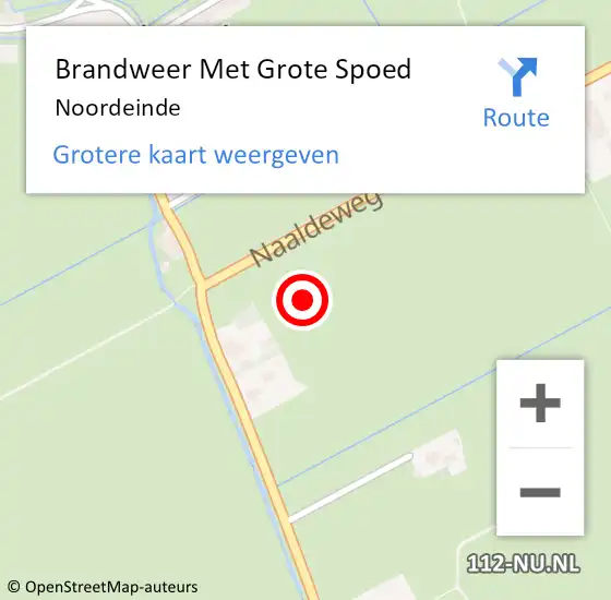 Locatie op kaart van de 112 melding: Brandweer Met Grote Spoed Naar Noordeinde op 29 augustus 2014 00:12